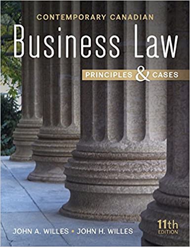 (eBook PDF)Contemporary Canadian Business Law Principles and Cases 11th Edition  by John A Willes , John H Willes