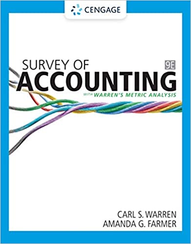 (eBook PDF)Survey of Accounting 9th Edition by Amanda Farmer , Carl Warren